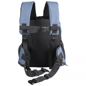 Транспортна раница за кучета Flamingo FRONT CARRIER TIMI BLUE 34x25x37CM походяща за носене както на гърба така и на гърдите